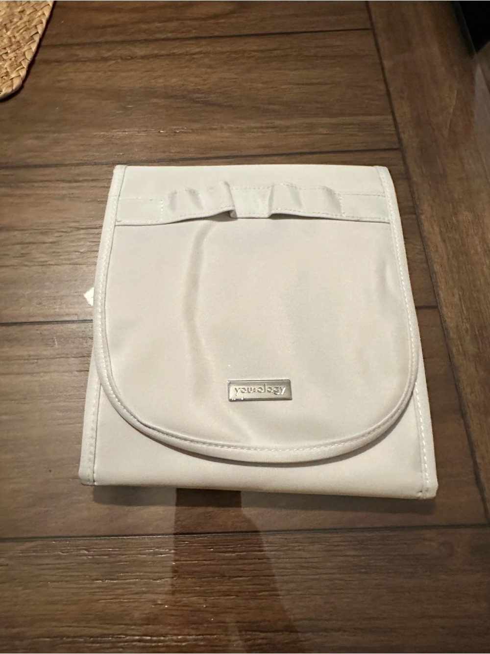 White Women's Fold-Over Cosmetic Pouch